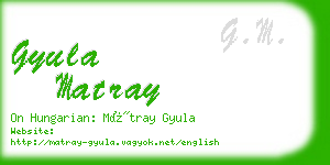 gyula matray business card